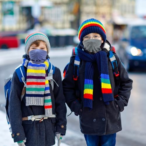 Neck Warmer Kids 3PCS Windproof Warm Toddler Snoods For Kids High Elastic Neck Gaiter For Boys Girls Thick Baby Snood For Skiing Running Cycling