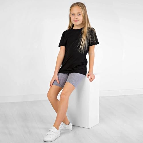 NetSetUK Girls Kids Cycling Shorts Plain Strechy Sports Dance School P.E Gym Summer Girls' Shorts Pants For Activewear
