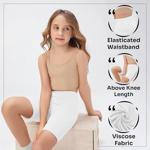 NetSetUK Girls Kids Cycling Shorts Plain Strechy Sports Dance School P.E Gym Summer Girls' Shorts Pants For Activewear