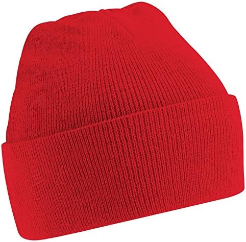 New Beechfield Childrens Kids Winter Knitted Beanie Hat Classic Red One Size