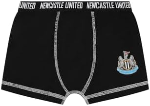 Newcastle United Boys 3 Pack Football Club Boxer Shorts Cotton Boxers Multipack Trunks Kids Underwear