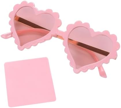 Neyeau Pink Heart Glasses Kids Sunglasses Heart Sunglasses Effectively Resist Uv Rays and Protect Baby's Eyes Suitable for Outdoor Beach Party Children's Birthday Summer Party