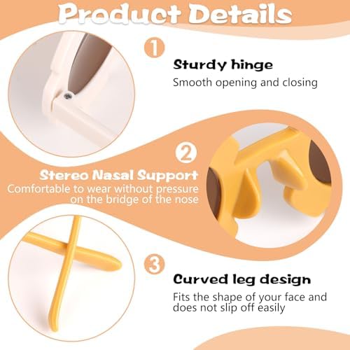 NGUIT 4 Pairs Kids Flower Sunglasses For Girls Boys UV 400 Protection Colorful Baby Toddlers Round Sunglasses Sunflower Flexible Frame For Parties Beach Holidays Outdoor Sports Summer Accessories