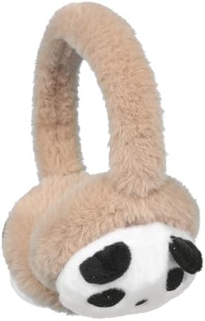 NICEYEA Kids Winter Furry Earmuffs Cute Panda Faux Fur Ear Warmers Earflaps Adjustable Thermal Ear Covers Windproof Ear Muffs Xmas Gift For Boys Girls
