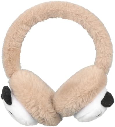 NICEYEA Kids Winter Furry Earmuffs Cute Panda Faux Fur Ear Warmers Earflaps Adjustable Thermal Ear Covers Windproof Ear Muffs Xmas Gift For Boys Girls