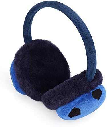 NICEYEA Kids Winter Warm Ear Muffs Soccer Pattern Fluffy Plush Ear Warmers Earmuffs Soft Padded Earflap Cover Christmas Gifts For Boys Girls