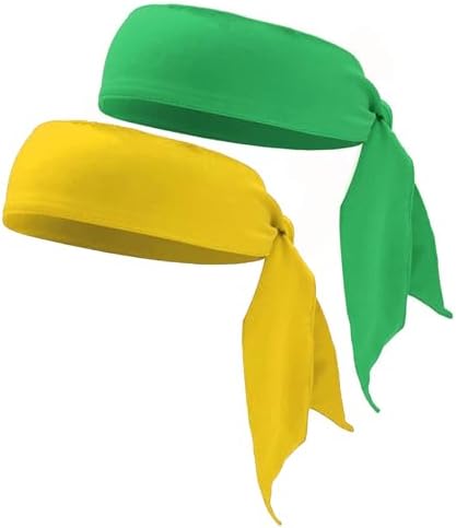 NiceYnn 2pcs Head Ties Headband Unisex Elastic Bandana Adjustable Sports Tie Back Sweatband Non-Slip Yoga Ninja Karate Hair Band Head Strap Scarf Wrap Wristband For Running Fitness Workout