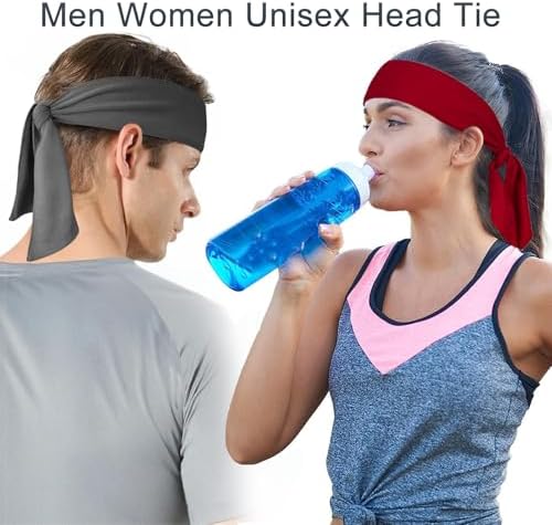 NiceYnn 2pcs Quickly Dry Stretchy Sport Tie Headband Unisex Soft Sweat Band Hair Band Head Strap Scarf Wrap Bandana For Running Fitness Yoga Cycling GYM Basketball Under Helmet Liner Sports Headwear