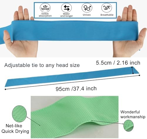 NiceYnn 2pcs Quickly Dry Stretchy Sport Tie Headband Unisex Soft Sweat Band Hair Band Head Strap Scarf Wrap Bandana For Running Fitness Yoga Cycling GYM Basketball Under Helmet Liner Sports Headwear
