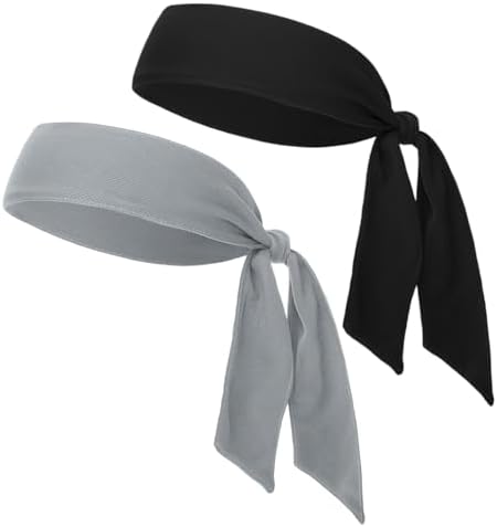 NiceYnn 2pcs Quickly Dry Stretchy Sport Tie Headband Unisex Soft Sweat Band Hair Band Head Strap Scarf Wrap Bandana for Running Fitness Yoga Cycling GYM Basketball Under Helmet Liner Sports Headwear