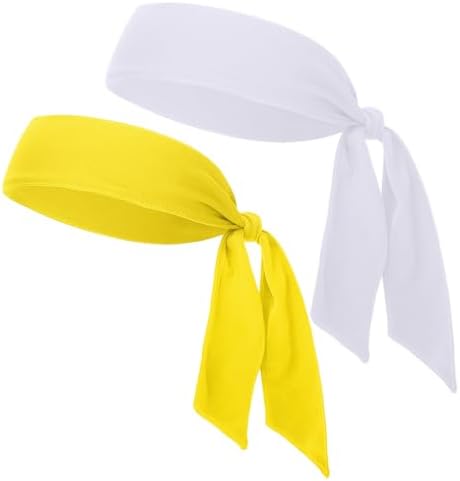 NiceYnn 2pcs Quickly Dry Stretchy Sport Tie Headband Unisex Soft Sweat Band Hair Band Head Strap Scarf Wrap Bandana for Running Fitness Yoga Cycling GYM Basketball Under Helmet Liner Sports Headwear
