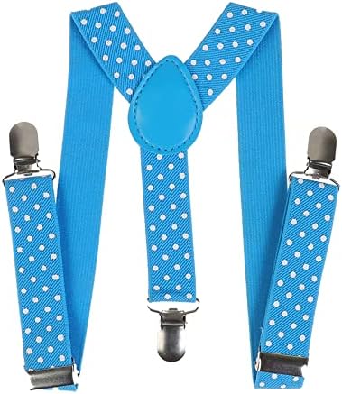 NiceYnn Baby Kids Braces Cute Dot for Boys Girls 1-9 Years Retro PU Leather 3 Clips 2.3cm Y-Back Chic Suspenders Elastic Adjustable for Wedding Formal Events Cosplay