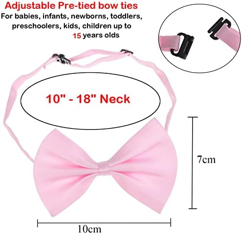NiceYnn Kids Braces Bow Tie Set 2.5cm Elastic Adjustable 60cm Y-Back Clip-on Suspenders Formal Classic Pre-Tied Bowties For 1-9 Years Olds Boys Girls Wedding Party Fancy Dress Up