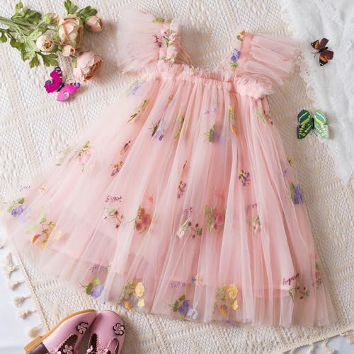 NNJXD Baby Girl Tulle Dress Casaul Summer Strap Sleeveless Dresses