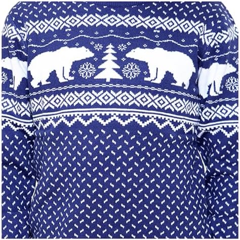 NOROZE Boys Girls Unisex Children Kids Merry Christmas Dinosaur Tree Hat Reindeer Snowflake Pom Polar Bear Dino Roar Mas Knitted Novelty Ugly Xmas Jumpers Sweater Top UK Sizes 3-13 Years
