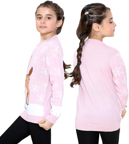 NOROZE Girls Christmas Jumper 3D Kids Bird Reindeer Retro Pullover Sweater Christmas Sweater Girls UK Sizes 3-13 Years