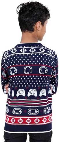 NOROZE Men's Boys Gaming Jumpers Unisex Christmas Gamer Retro Sweater Family Matching Dad Son Pullover Top