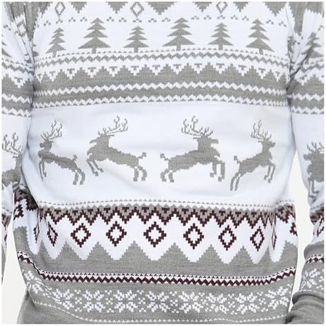 NOROZE Men Women Boys Girls Family Christmas Jumper Ugly Christmas Sweaters Long Sleeve Fairisle Reindeer Snowflake Xmas Tree Knitted Crewneck Sweatshirt For Winter And Holiday Parties