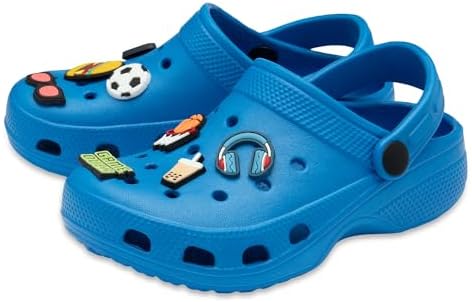 NorthSole Boys Clogs Childrens Sandals with Removable Charms Kids Beach Pool Shoes