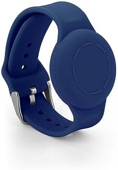 NQEUEPN Kids Wristband for Airtag Waterproof Silicone Bracelet for kids Adjustable Soft Watch Band for airtag for Toddler Child GPS Tracking Tagging(Dark Blue)