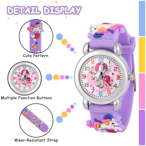 OFFCUP Kids Watch 3D Cute Cartoon Toy Watches Silicone Band Wrist Watches For Kids Analogue Quartz Watch Gift For Boys And Girls Age 3-11 Years Old