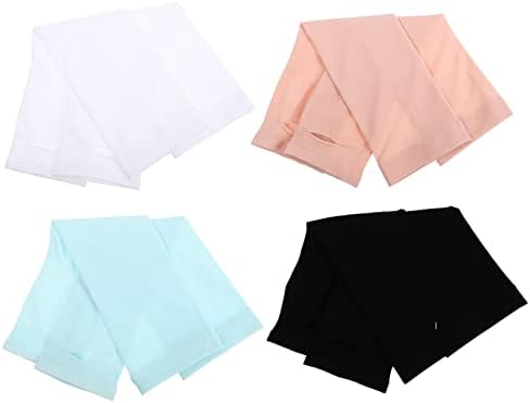 OHPHCALL Kids Sun Sleeves 4 Pairs Child UV Protection Arm Covers Thumb Hole Ice Silk Material Enhanced Breathability Portable for Outdoor Sports