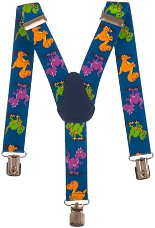 Olata Children’s Elasticated Dinosaur Design Y-Shape Braces/Suspenders (1-5 Years) - 2.5cm