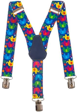Olata Children’s Elasticated Elephant Design Y-Shape Braces/Suspenders (1-5 Years) - 2.5cm