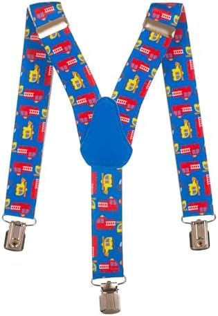 Olata Children’s Elasticated Fire Engine Design Y-Shape Braces/Suspenders (1-5 Years) - 2.5cm