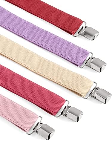 Olata Elasticated Clip On Girls Y-Shape Braces/Suspenders With Flower Design (1-5 Years) - 2.5cm