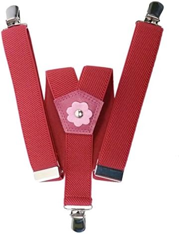 Olata Elasticated Clip On Girls Y-Shape Braces/Suspenders with Flower Design (1-5 Years) - 2.5cm