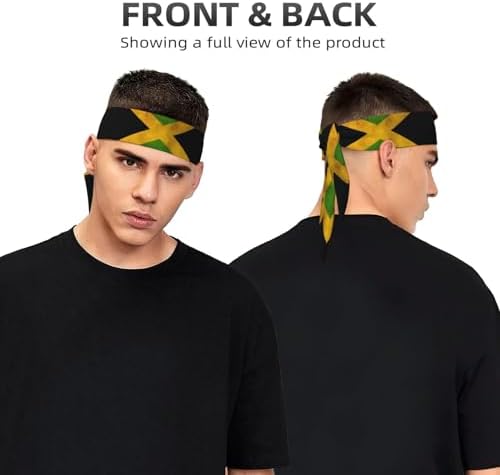 Old Jamaican Flag Patterned Sports Ties Double Sided Headband Tennis Karate Karate Yoga Running Headband Men Women Children