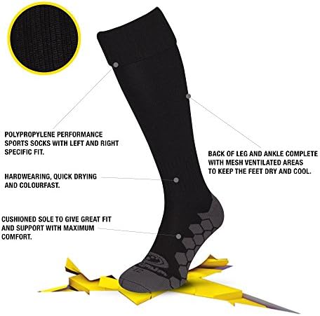 Optimum Classico Sports Socks - Moisture-Wicking Breathable Cushioned For Football Rugby Athletics - Lightweight Quick-Dry