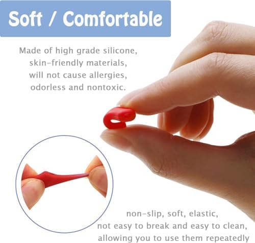 OPUGIT 12 Color Anti-Slip Glasses Ear Hook Soft Silicone Sleeve Ear Grips For Kids And Adult Comfortable Holder Eyewear Retainer For Glasses Sunglasses M