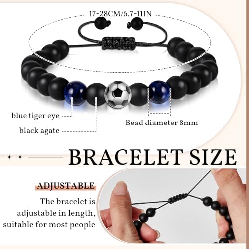 Otuuz 2 Pcs Football Gifts For Boys Include Football Chain Necklace And Bracelet With Card Christmas Birthday Graduation Presents For Teenage Girl Son Grandson Nephew Brother(Fresh)