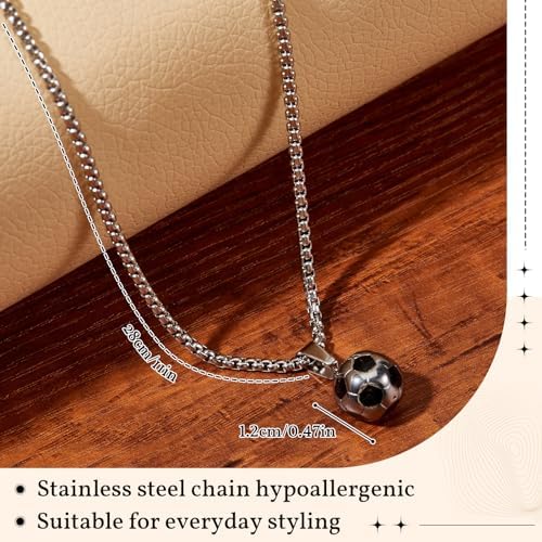 Otuuz 2 Pcs Football Gifts For Boys Include Football Chain Necklace And Bracelet With Card Christmas Birthday Graduation Presents For Teenage Girl Son Grandson Nephew Brother(Fresh)