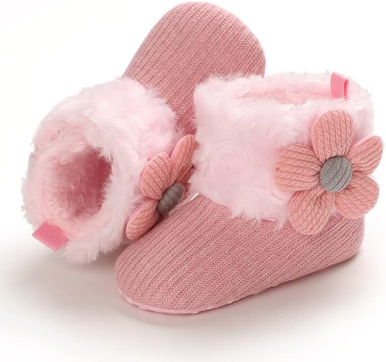 Outfit Spring Baby Winter Warm Fleece Bootie Newborn Non-Slip Soft Sole Winter Shoes Sock Shoes Cute Adjustable Crawling Shoes Prewalker Boots For Girls Boys Toddler 0-18 Months