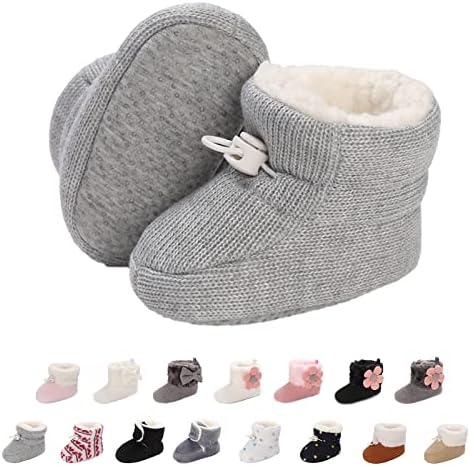 outfit spring Baby Winter Warm Fleece Bootie Newborn Non-Slip Soft Sole Winter Shoes Sock Shoes Cute Adjustable Crawling Shoes Prewalker Boots for Girls Boys Toddler 0-18 Months