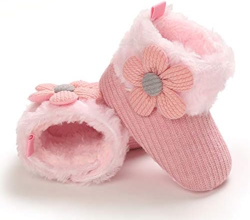 Outfit Spring Baby Winter Warm Fleece Bootie Newborn Non-Slip Soft Sole Winter Shoes Sock Shoes Cute Adjustable Crawling Shoes Prewalker Boots For Girls Boys Toddler 0-18 Months