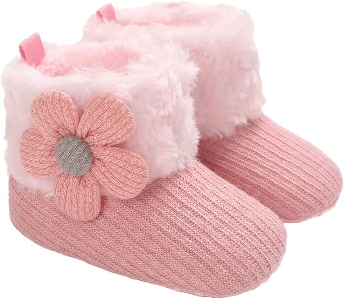 Outfit Spring Baby Winter Warm Fleece Bootie Newborn Non-Slip Soft Sole Winter Shoes Sock Shoes Cute Adjustable Crawling Shoes Prewalker Boots For Girls Boys Toddler 0-18 Months