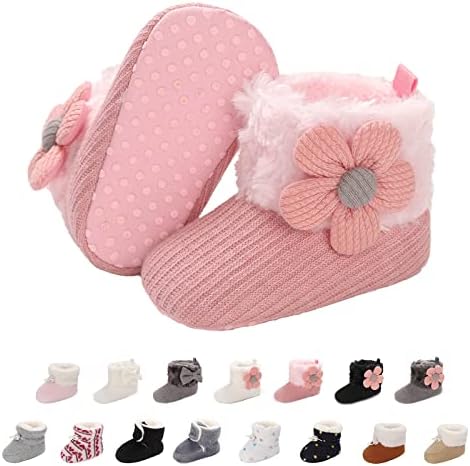 outfit spring Baby Winter Warm Fleece Bootie Newborn Non-Slip Soft Sole Winter Shoes Sock Shoes Cute Adjustable Crawling Shoes Prewalker Boots for Girls Boys Toddler 0-18 Months