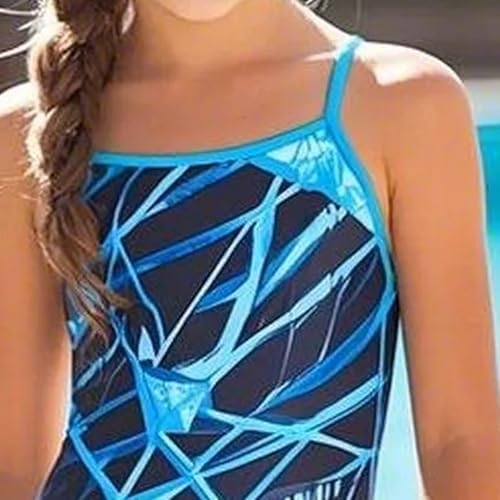OXUBOAO Kids Swimming Costume For Girls Swimsuit One Piece Bathing Suit Race Back With Thin Straps Girls Swimwear Age 7-13 Years