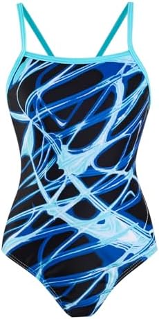 OXUBOAO Kids Swimming Costume for Girls Swimsuit One Piece Bathing Suit Race Back with Thin Straps Girls Swimwear Age 7-13 Years