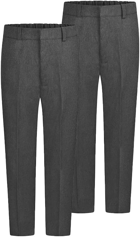 Pack Of 2 Boys Adjustable Waist School Uniform Trousers Ages 2-16 Years