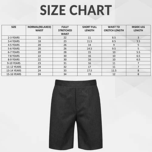 Pack Of 2 Boys School Shorts Half Elastic Waist Pull On Style Black Grey