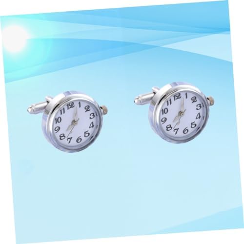 PACKOVE Stainless Steel Mechanical Watch Cufflinks For Men 2pcs Sleeve Button Formal Shirt Accessory Wedding Business Gift