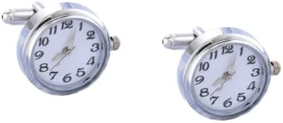 PACKOVE Stainless Steel Mechanical Watch Cufflinks for Men 2pcs Sleeve Button Formal Shirt Accessory Wedding Business Gift