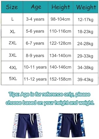 PAEHUIMT Boys Swimming Trunks Boys Swim Shorts For Kids 3-12 Years Boys Swimming Costume