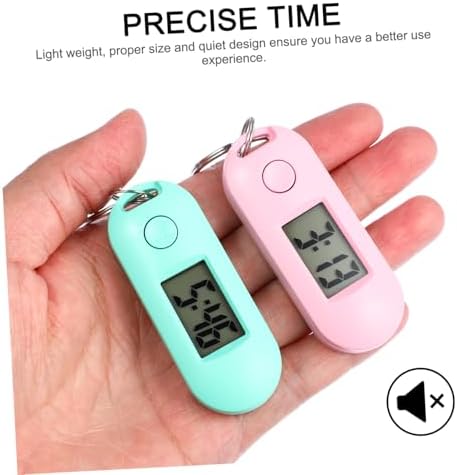 Parliky 6 Pcs Silent Luminous Digital Keychain Watches For Students Portable Electronic Pocket Watches With LCD Display For Exam Study And Everyday Use