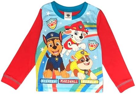 Paw Patrol Boys Pyjamas 2 Piece Set Featuring Chase Marshall And Rubble Blue Age 18 Months - 5 Years